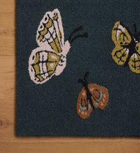 Tracy & Co Highgrove Butterfly House Wool Hooked Rug - Charcoal
