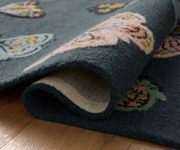 Tracy & Co Highgrove Butterfly House Wool Hooked Rug - Charcoal