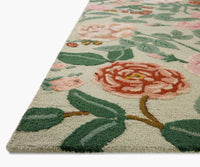 Tracy & Co Highgrove Roses Wool Hooked Rug - Mint