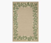 Tracy & Co Highgrove Climbing Vines Wool Hooked Rug - Cream