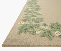 Tracy & Co Highgrove Climbing Vines Wool Hooked Rug - Cream