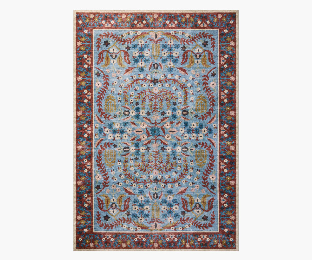 Tracy & Co Canopy Edie Printed Rug - Red & Blue