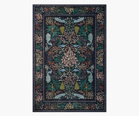 Tracy & Co Canopy Peacock Forest Printed Rug - Charcoal