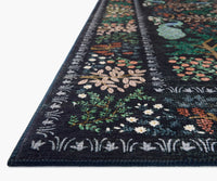 Tracy & Co Canopy Peacock Forest Printed Rug - Charcoal