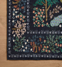Tracy & Co Canopy Peacock Forest Printed Rug - Charcoal