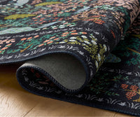 Tracy & Co Canopy Peacock Forest Printed Rug - Charcoal