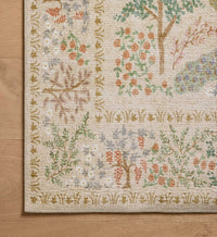 Tracy & Co Canopy Peacock Forest Printed Rug - Cream