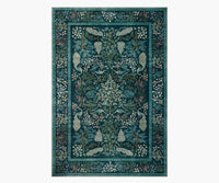 Tracy & Co Canopy Peacock Forest Printed Rug - Teal
