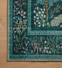 Tracy & Co Canopy Peacock Forest Printed Rug - Teal
