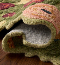Tracy & Co Edith Wool Hooked Rug - Green