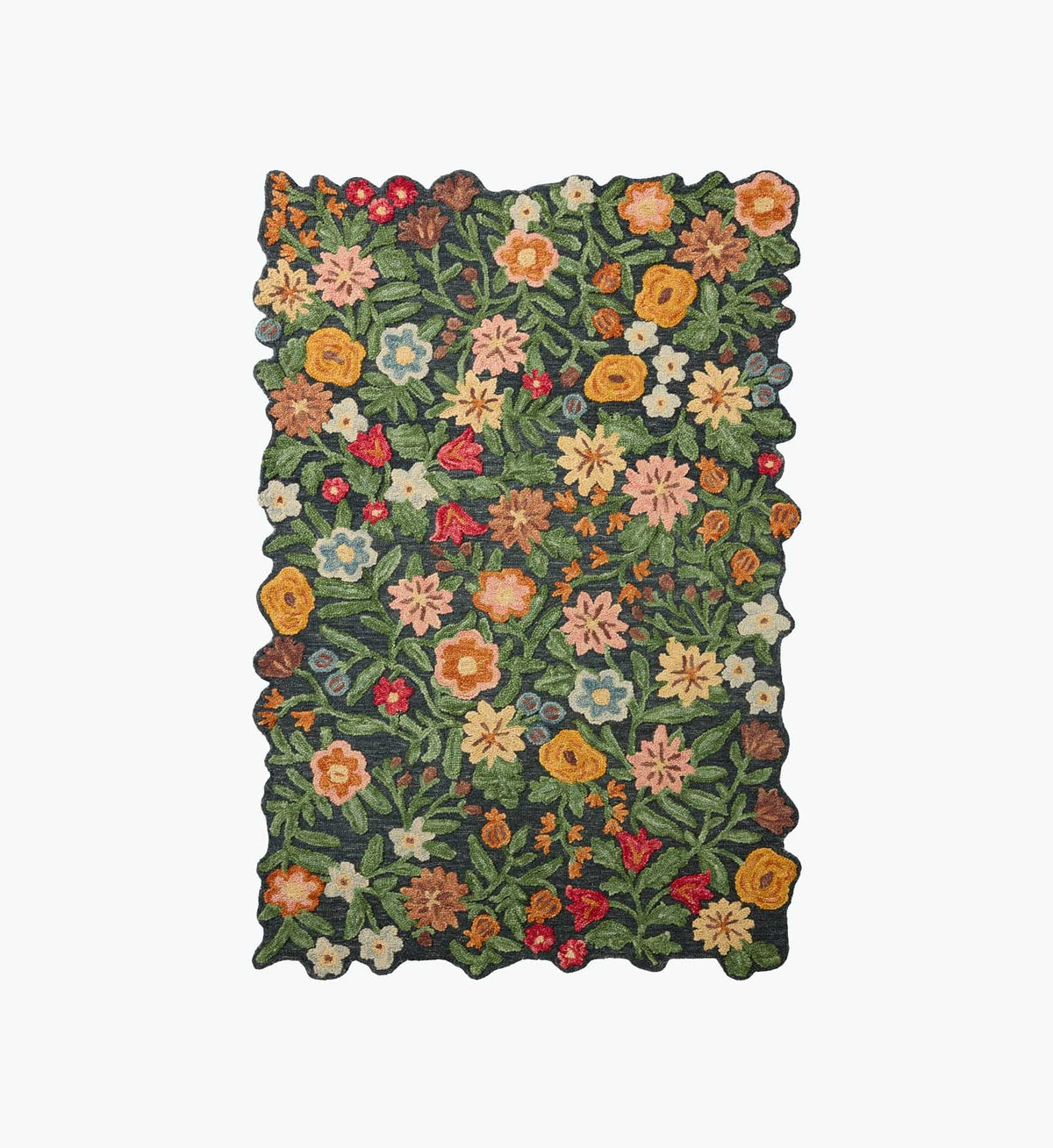 Tracy & Co Edith Wool Hooked Rug - Navy