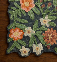 Tracy & Co Edith Wool Hooked Rug - Navy