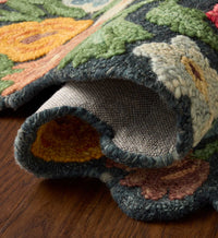 Tracy & Co Edith Wool Hooked Rug - Navy