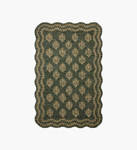 Tracy & Co Lisette Wool Hooked Rug - Forest & Oatmeal