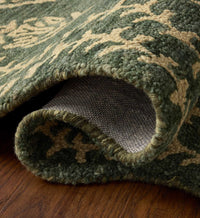 Tracy & Co Lisette Wool Hooked Rug - Forest & Oatmeal