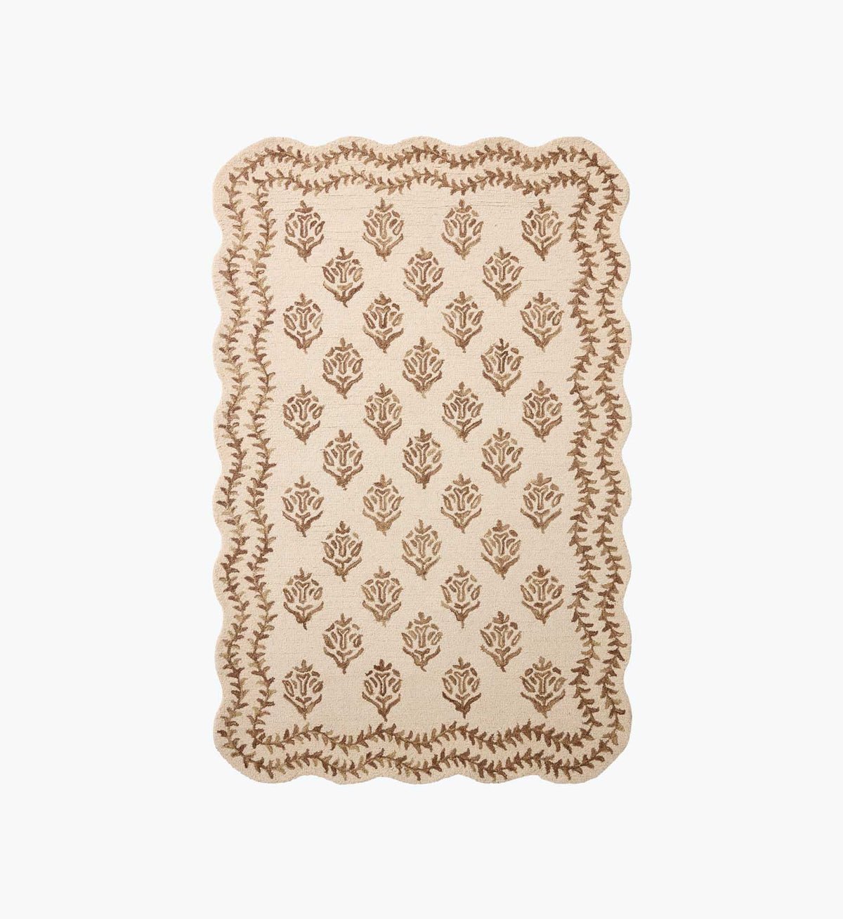 Tracy & Co Lisette Wool Hooked Rug - Ivory & Natural