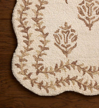 Tracy & Co Lisette Wool Hooked Rug - Ivory & Natural