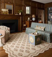 Tracy & Co Lisette Wool Hooked Rug - Ivory & Natural