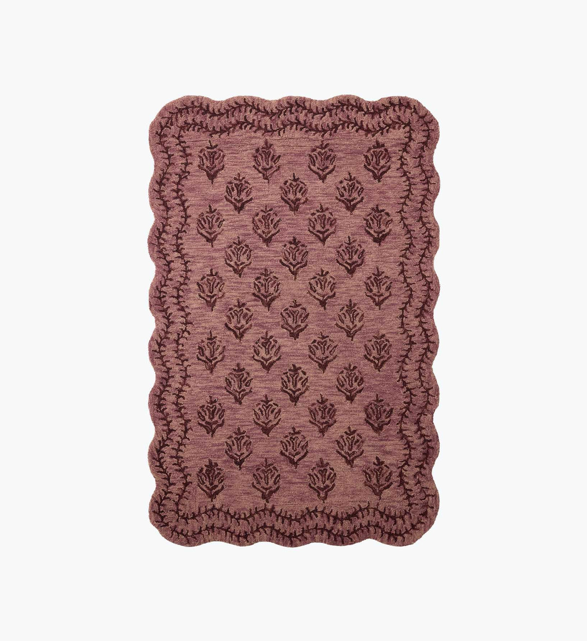 Tracy & Co Lisette Wool Hooked Rug - Plum