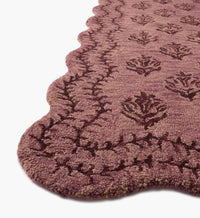 Tracy & Co Lisette Wool Hooked Rug - Plum