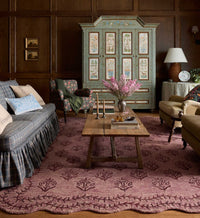 Tracy & Co Lisette Wool Hooked Rug - Plum