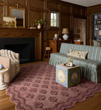 Tracy & Co Lisette Wool Hooked Rug - Plum
