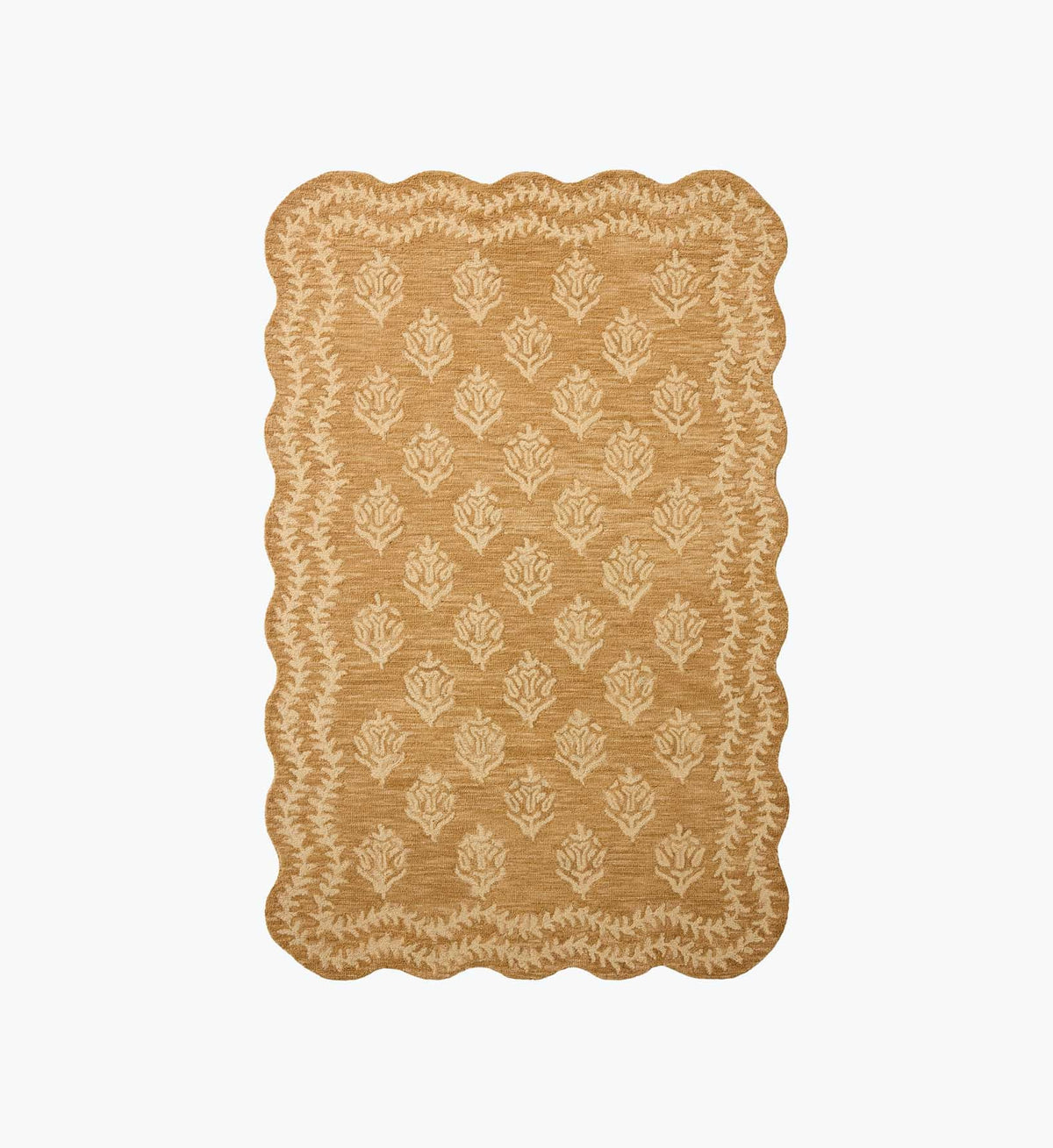 Tracy & Co Lisette Wool Hooked Rug - Wheat & Ivory