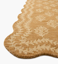 Tracy & Co Lisette Wool Hooked Rug - Wheat & Ivory