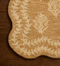 Tracy & Co Lisette Wool Hooked Rug - Wheat & Ivory