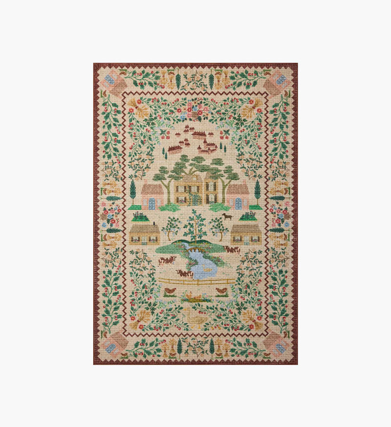 Tracy & Co Orchard Country Farm Washable Rug - Ivory