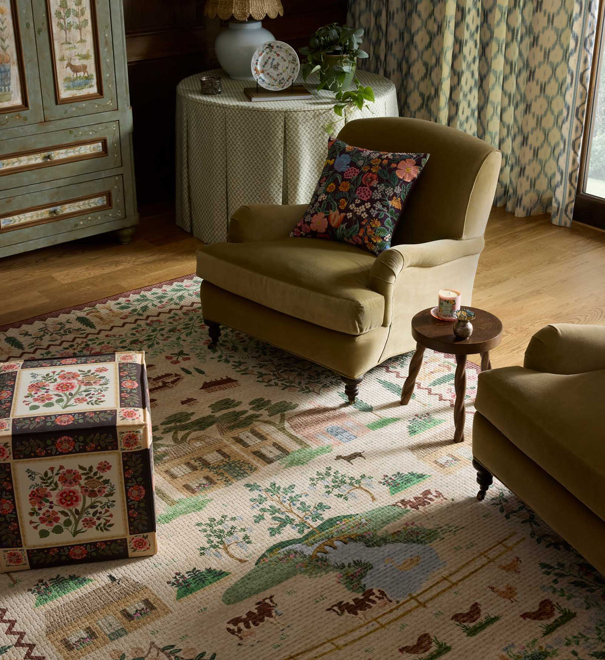 Tracy & Co Orchard Country Farm Washable Rug - Ivory