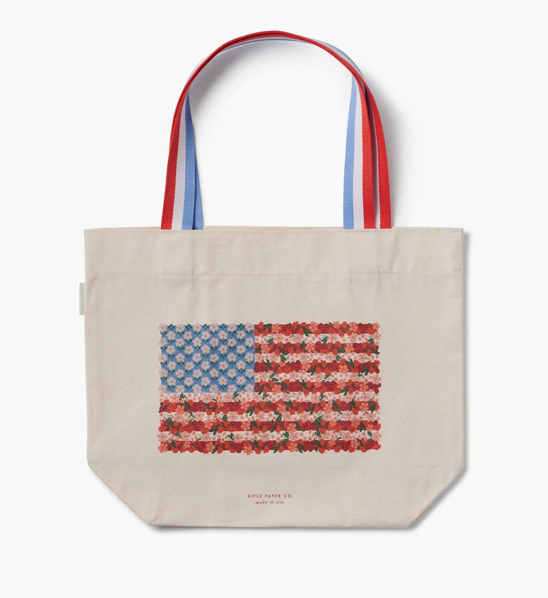 Tracy & Co East West Canvas Tote Bag - Americana