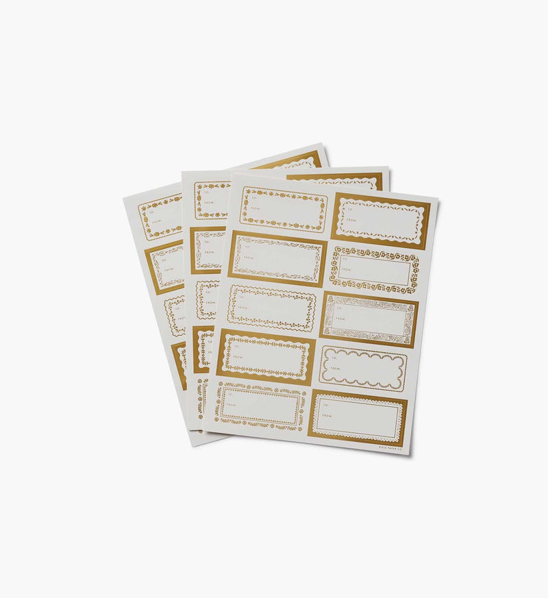 Tracy & Co Holiday Gift Stickers - Gold Floral