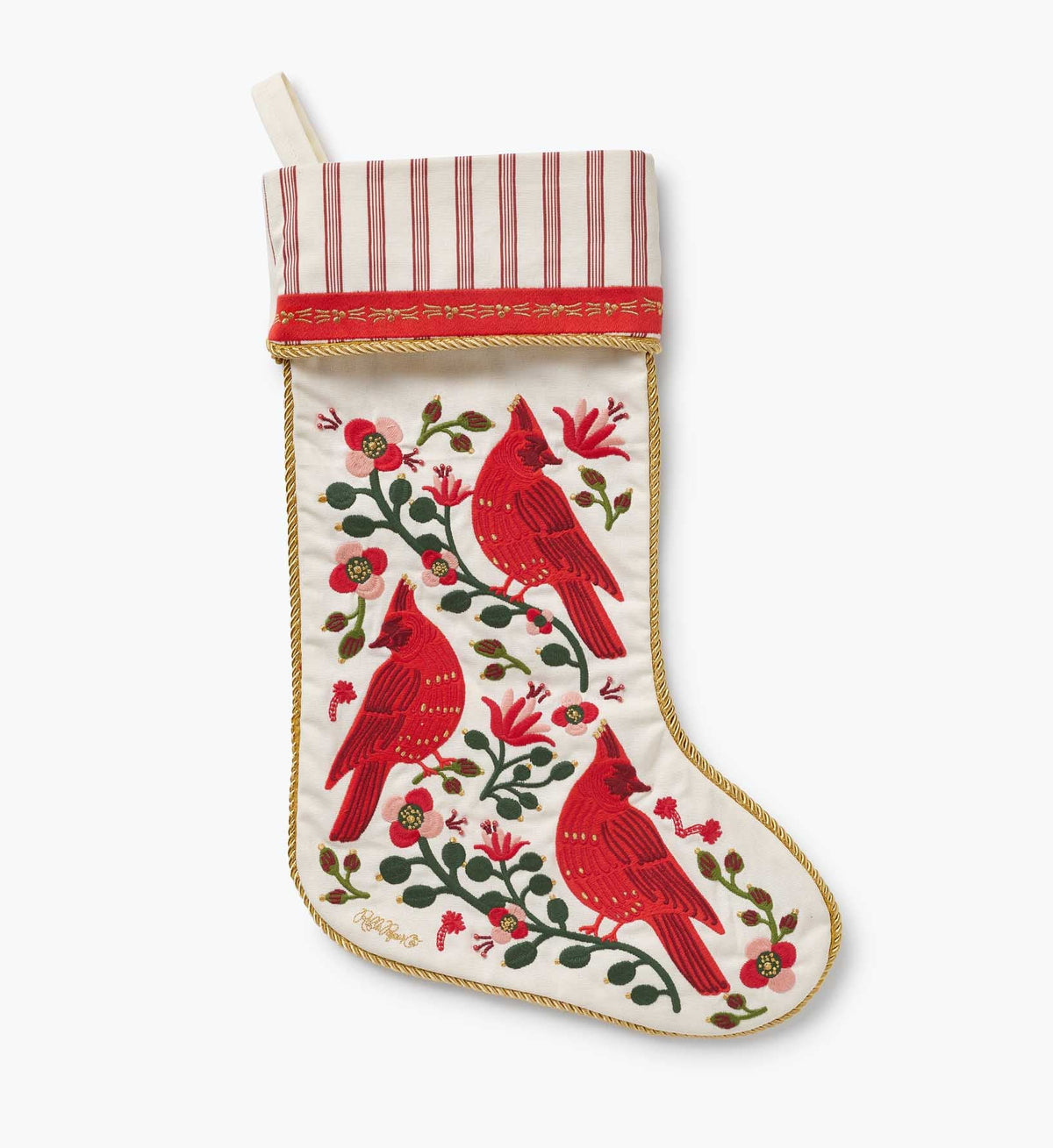 Tracy & Co Embroidered Stocking - Cardinals