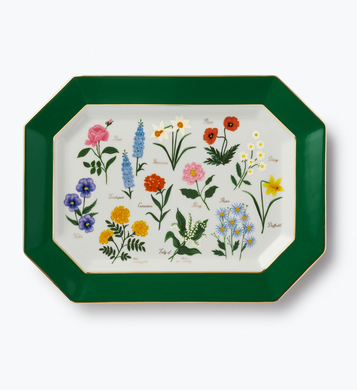 Tracy & Co Large Porcelain Serving Platter - Garden Study