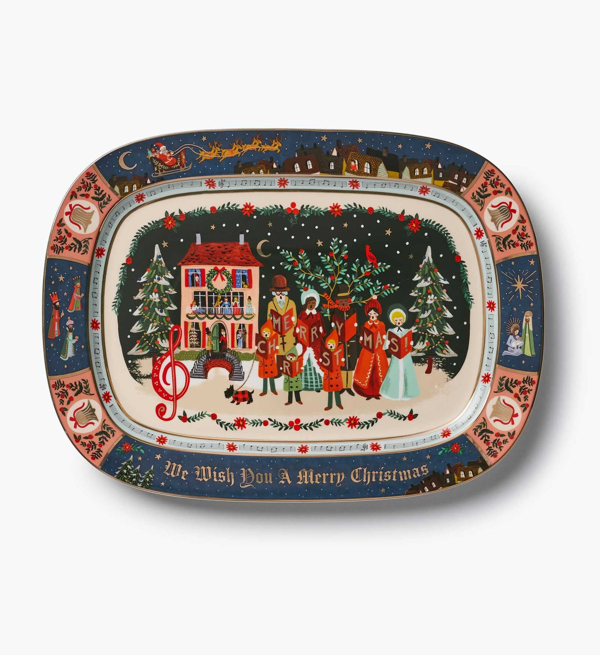 Tracy & Co Large Porcelain Serving Platter - Christmas Carols