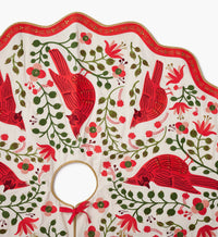 Tracy & Co Embroidered Tree Skirt - Cardinals