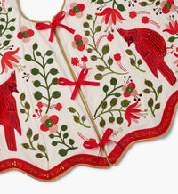 Tracy & Co Embroidered Tree Skirt - Cardinals