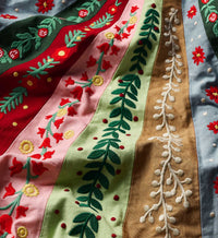 Tracy & Co Embroidered Tree Skirt - Holly Jolly