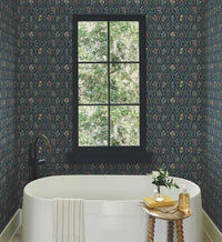 Tracy & Co Hawthorne Wallpaper - Navy Multi