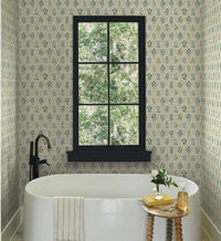 Tracy & Co Hawthorne Wallpaper - Blue & Green