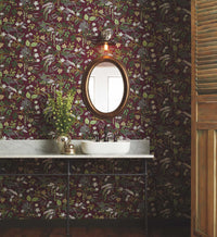 Tracy & Co Juniper Forest Wallpaper - Burgundy