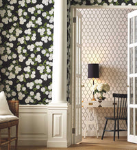 Tracy & Co Laurel Wallpaper - Metallic Gold & White