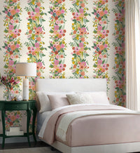 Tracy & Co Garden Party Trellis Wallpaper - Rose Multi