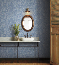 Tracy & Co Menagerie Toile Wallpaper - Blue & White