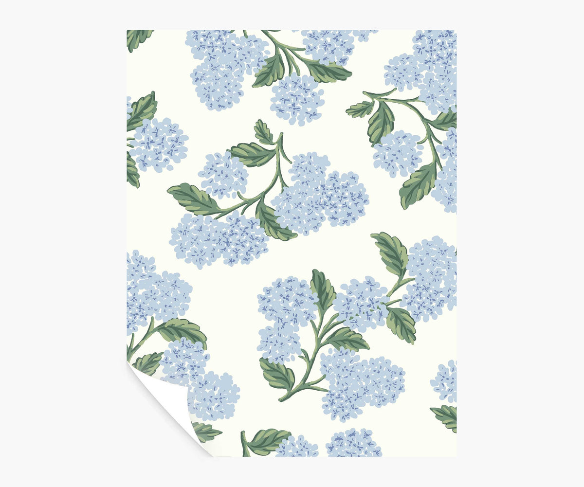 Tracy & Co Hydrangea Peel & Stick Wallpaper Sample - Blue & White