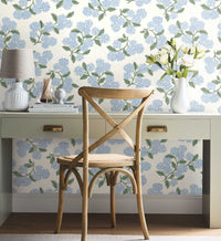 Tracy & Co Hydrangea Peel & Stick Wallpaper - Blue & White