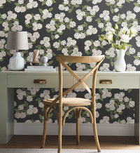 Tracy & Co Hydrangea Peel & Stick Wallpaper - Black & White