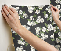 Tracy & Co Hydrangea Peel & Stick Wallpaper - Black & White