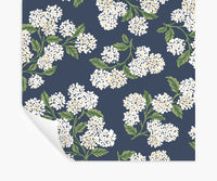 Tracy & Co Hydrangea Peel & Stick Wallpaper - Navy & White